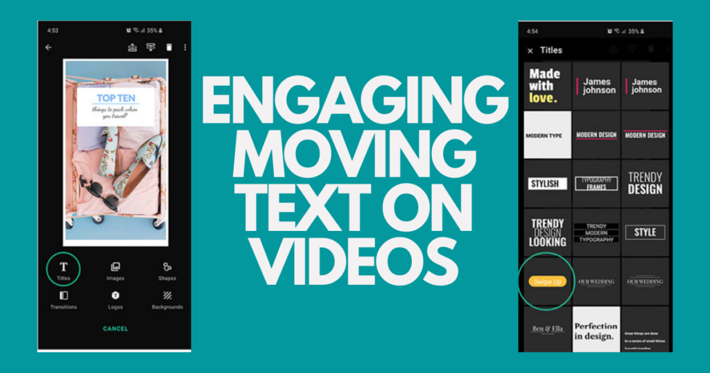 add engaging animated moving text to videos